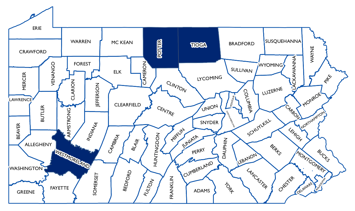 Map showing JKLM Energy operations across Pennsylvania